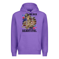Purple America the beautiful 4th of july Premium Hoodie - CowGirlArtShop