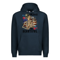 Navy America the beautiful 4th of july Premium Hoodie - CowGirlArtShop