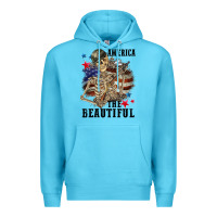 Ocean Blue America the beautiful 4th of july Premium Hoodie - CowGirlArtShop