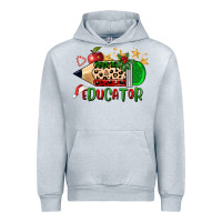 Heather Grey christmas educator pencil Urban Hoodie - FaDigitalArtStudio