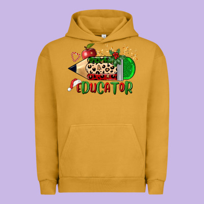 Christmas Educator Pencil Urban Hoodie Designed By Fadigitalartstudio
