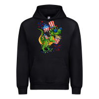 Black 4th of July T-Rex Urban Hoodie - CowGirlArtShop