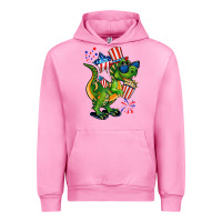Fuchsia Pink 4th of July T-Rex Urban Hoodie - CowGirlArtShop