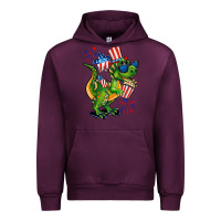 Mauve Wine 4th of July T-Rex Urban Hoodie - CowGirlArtShop