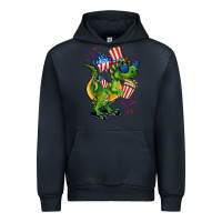 Navy 4th of July T-Rex Urban Hoodie - CowGirlArtShop