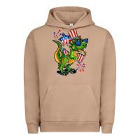 Pigment Burro 4th of July T-Rex Urban Hoodie - CowGirlArtShop