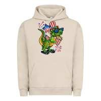 Pigment French Oak 4th of July T-Rex Urban Hoodie - CowGirlArtShop