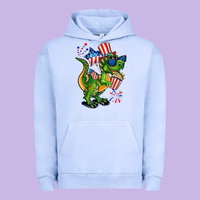 4th Of July T-rex Urban Hoodie Designed By Cowgirlartshop