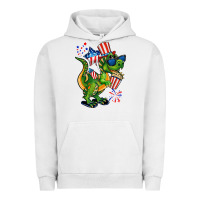 Pigment Lunar Rock 4th of July T-Rex Urban Hoodie - CowGirlArtShop