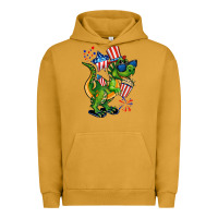 Pigment Peanut Butter 4th of July T-Rex Urban Hoodie - CowGirlArtShop