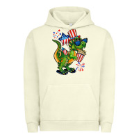 Pigment Pistachio 4th of July T-Rex Urban Hoodie - CowGirlArtShop