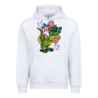 White 4th of July T-Rex Urban Hoodie - CowGirlArtShop