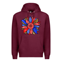 Burgundy America sunflower Premium Hoodie - Neo Western
