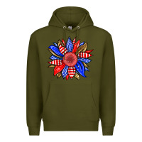 Army Green America sunflower Premium Hoodie - Neo Western