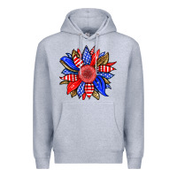 Heather Grey America sunflower Premium Hoodie - Neo Western