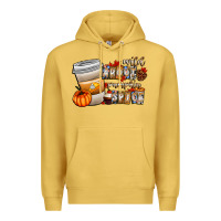 Antique Gold wild about pumpkin spice Premium Hoodie - CowhideDigitalArt