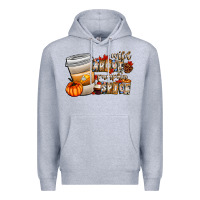 Heather Grey wild about pumpkin spice Premium Hoodie - CowhideDigitalArt
