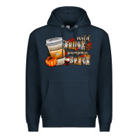 Navy wild about pumpkin spice Premium Hoodie - CowhideDigitalArt