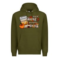 Army Green wild about pumpkin spice Premium Hoodie - CowhideDigitalArt