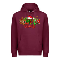 Burgundy christmas mom mom claus Premium Hoodie - FaDigitalArtStudio