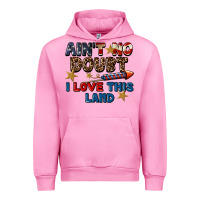 Fuchsia Pink Ain't no doubt i love this land 4th of july Urban Hoodie - CowGirlArtShop