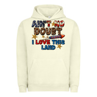 Pigment Pistachio Ain't no doubt i love this land 4th of july Urban Hoodie - CowGirlArtShop