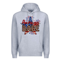 Heather Grey American babe Premium Hoodie - Neo Western