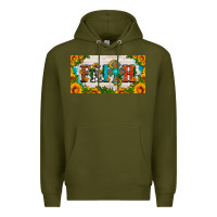 Army Green faith cross and sunflower license plate Premium Hoodie - HRA Design Shop