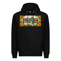 Black faith cross and sunflower license plate Premium Hoodie - HRA Design Shop