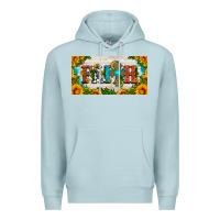 Blue Mist faith cross and sunflower license plate Premium Hoodie - HRA Design Shop