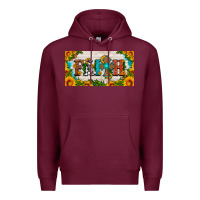 Burgundy faith cross and sunflower license plate Premium Hoodie - HRA Design Shop