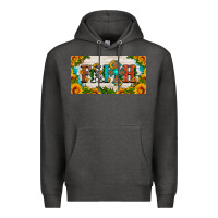 Charcoal Heather faith cross and sunflower license plate Premium Hoodie - HRA Design Shop