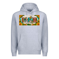 Heather Grey faith cross and sunflower license plate Premium Hoodie - HRA Design Shop