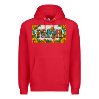 Red faith cross and sunflower license plate Premium Hoodie - HRA Design Shop