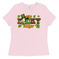 Bubblegum Pink st patricks one lucky heifer baby cow Ladies Tee - Artiststas