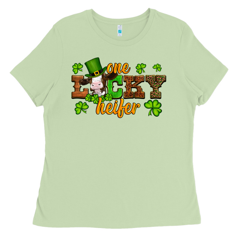 St Patricks One Lucky Heifer Baby Cow Ladies Tee by Artiststas | Teevron