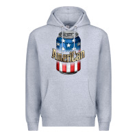 Heather Grey American 4th of July Premium Hoodie - CowGirlArtShop