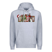 Heather Grey Faith Premium Hoodie - CowhideDigitalArt