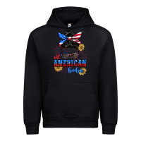 Black All American Babe 4th of July Urban Hoodie - CowGirlArtShop
