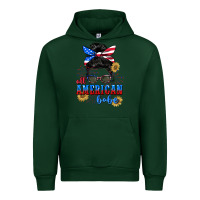 Forest Green All American Babe 4th of July Urban Hoodie - CowGirlArtShop