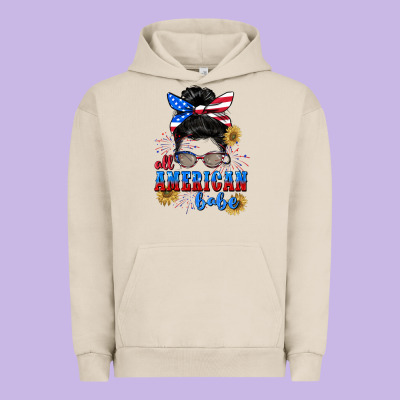 All American Babe 4th Of July Urban Hoodie Designed By Cowgirlartshop