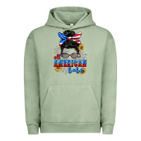 Pigment Oil Green All American Babe 4th of July Urban Hoodie - CowGirlArtShop