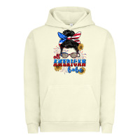 Pigment Pistachio All American Babe 4th of July Urban Hoodie - CowGirlArtShop