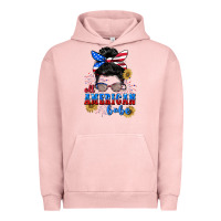 Pigment Salmon All American Babe 4th of July Urban Hoodie - CowGirlArtShop