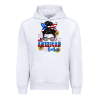 White All American Babe 4th of July Urban Hoodie - CowGirlArtShop