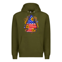 Army Green American flag arrowhead Premium Hoodie - Neo Western