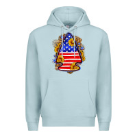 Blue Mist American flag arrowhead Premium Hoodie - Neo Western