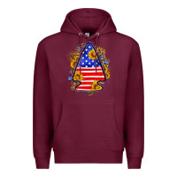 Burgundy American flag arrowhead Premium Hoodie - Neo Western