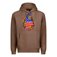 Chestnut American flag arrowhead Premium Hoodie - Neo Western