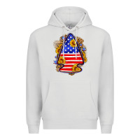 Dove Grey American flag arrowhead Premium Hoodie - Neo Western